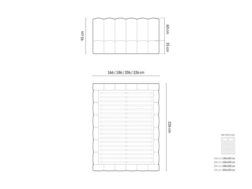 Čalouněná postel Lupine 160x200 šedá s úložným prostorem moderní do ložnice Micadoni