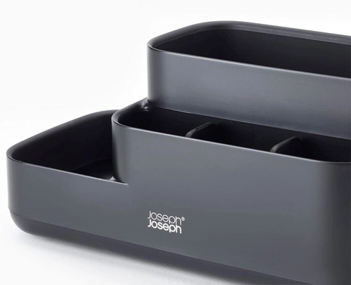 Joseph Joseph EasyStore organizér na kosmetiku do koupelny černý s přihrádkami moderní