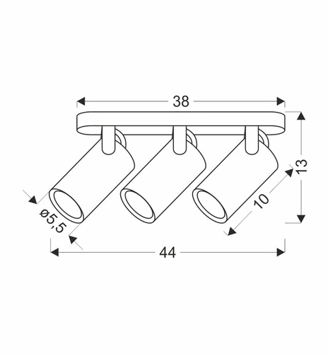 Stropní lampa Gary strip černá 3x15W GU10 stínidlo černé