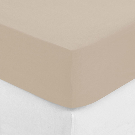 Prostěradlo s gumou 140 x 190 cm s přesahem 30 cm bavlna barva lun