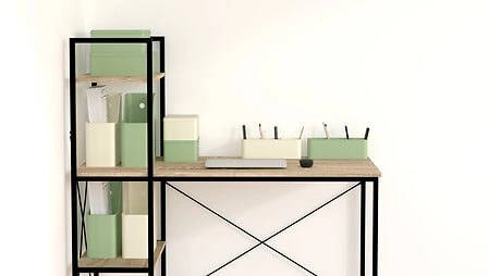 Zelená kovová dekorativní krabička Deskolor do dětského a studentského pokoje