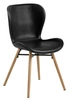 Jídelní čalouněná židle Batilda Actona loftová ekokůže černá s dřevěnými nohami