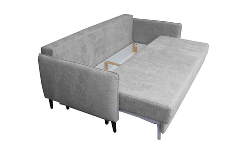 Rozkládací pohovka Lika 3místná s úložným prostorem a funkcí spaní béžová do obývacího pokoje