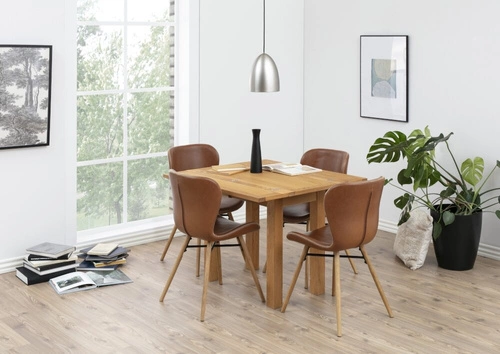 Rozkládací jídelní stůl Kenley dubová dýha přírodní skandinávský styl 100x90 cm