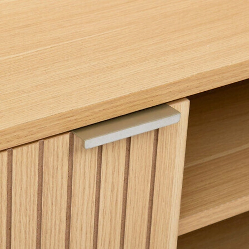 Dřevěný TV stolek Tasso 120 cm s drážkováním skandinávský do obýváku stojící 5five