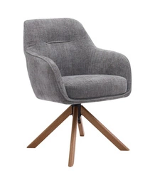 Otočná křesla Lova UNIQUE šedý sametový do obýváku loftový s područkami