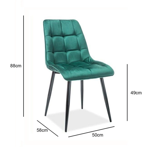 Plaid Židle Velvet - zelená/černá