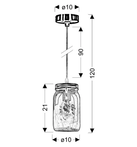 Závěsná lampa Jars 10 1x40W E14 stínidlo oranžová