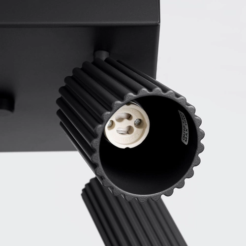 Stropní svítidlo KARBON 4 černé moderní hliníkové do obýváku nebo ložnice SOLLUX