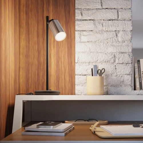 Moderní stolní lampa WINX černý chrom nastavitelná ocelová do kanceláře a ložnice SOLLUX