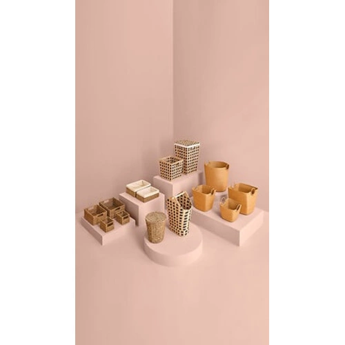 Úložný koš Terre Inconnue boho 31x31 cm přírodní kov papírový 5five