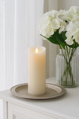 LED svíčka Atmosphera 20 cm rustikální krémová dekorativní do obýváku a ložnice