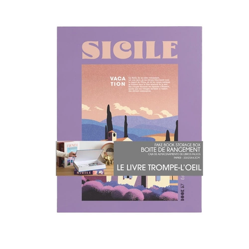 Dekorační krabička Sicile Intesi fialová kartonová kniha do ložnice