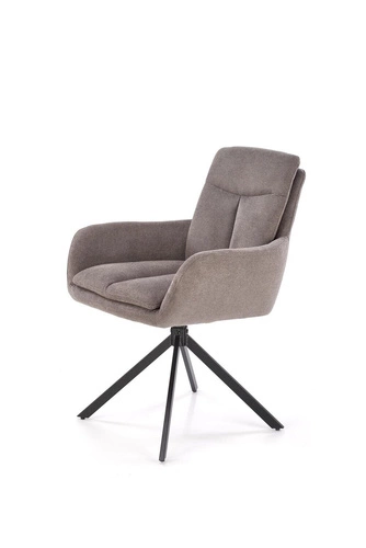 Otočná židle Bolenge Intesi šedá čalouněná s područkami do kanceláře a jídelny