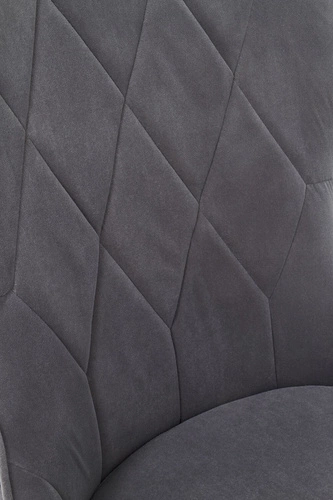 Čalouněná židle Baron šedá do jídelny a obývacího pokoje glamour Intesi s vysokými černými nohami