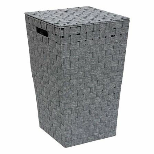 Šedý moderní koš na prádlo do koupelny s víkem a úchyty 5five simply smart