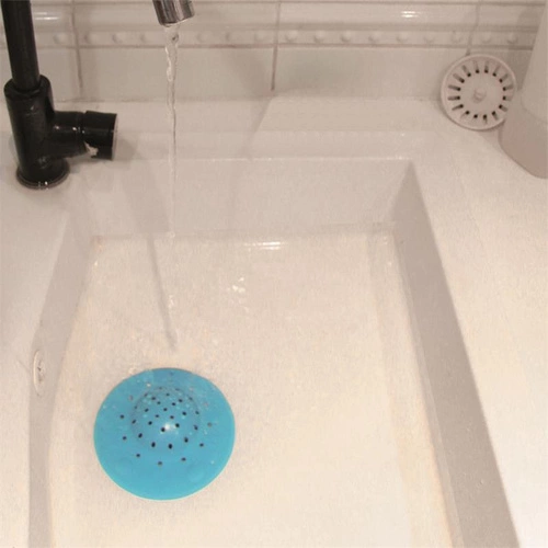 Silikonové sítko do dřezu Intesi modré kulaté moderní do kuchyně a koupelny 12 cm