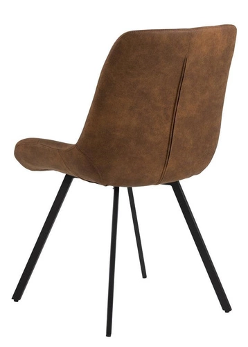 Čalouněná jídelní židle Waylor hnědá moderní Actona prošívaná černé nohy