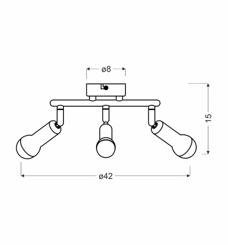 Oblouková spirálová stropní lampa 3x40W E14 saténový nikl