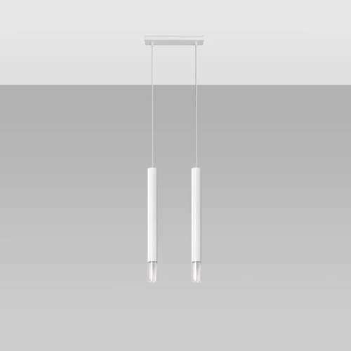 Závěsné svítidlo Wezyr 2 bílé moderní skleněné do obýváku kuchyně nebo nad ostrůvek