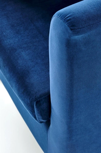 Skandinávské sametové křeslo Calidris do obýváku s područkami modré