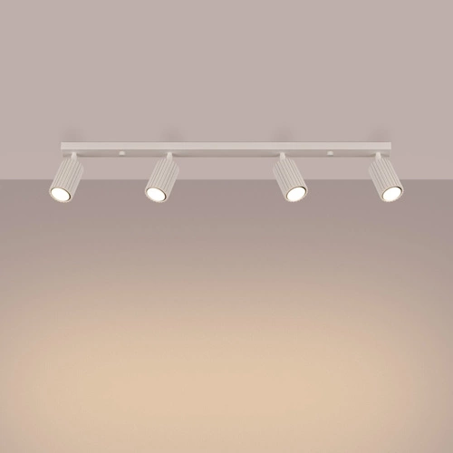 Stropní svítidlo KARBON 4L béžové minimalistické hliníkové do obýváku s nastavitelným stínidlem