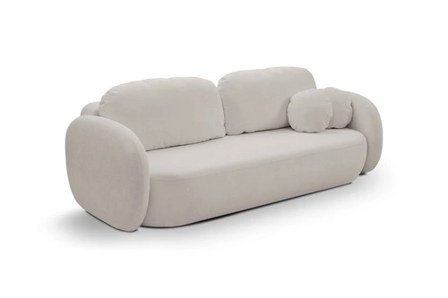 Rozkládací pohovka Salby pro 3 osoby s úložným prostorem a funkcí spaní šedá do obýváku