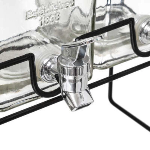 Sada 3 skleněných nádob na nápoje 1,5 l s kohoutkem na kovovém stojanu 5five simply smart