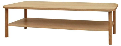 Obdélníkový konferenční stolek Banbury dřevěný s policí 150x50 cm skandinávský do obýváku