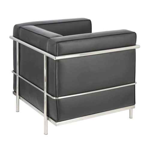 Relaxační křeslo Kubik černá pravá kůže moderní do obýváku inspirované LC2