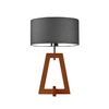 Noční lampička Clio glamour s grafitovým stínidlem a mahagonovým dřevěným podstavcem do ložnice
