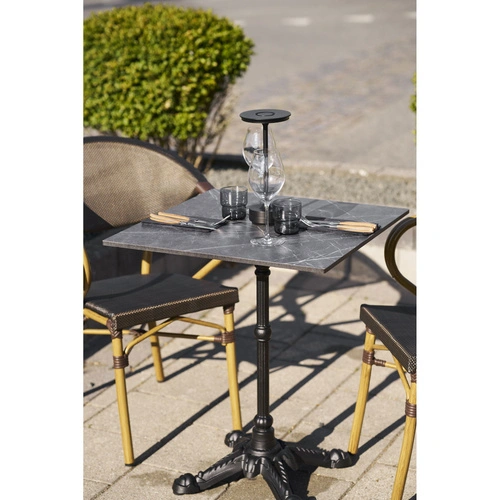 House Nordic bistro stůl šedý mramor 60x60 na jedné noze do jídelny