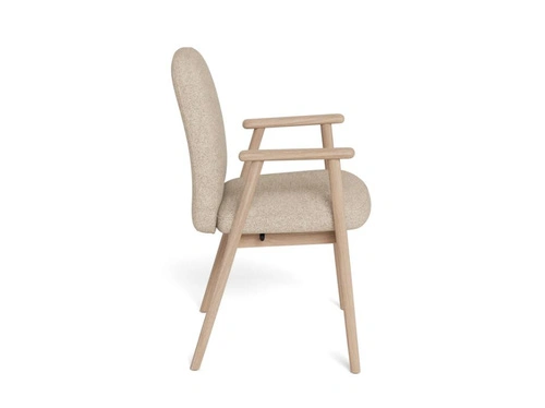 Židle Calvin Arm béžová bouclé dubová skandinávská do jídelny