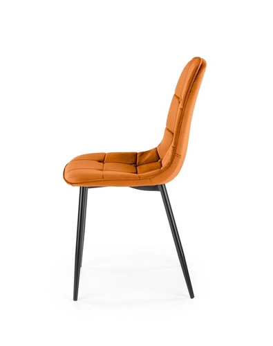 Jídelní židle Plein, čalouněná sametem v skořicové barvě, moderní skandinávský styl Intesi