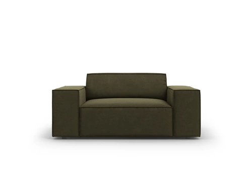 Zelené sametové křeslo ušák Jodie s područkami do moderního obýváku BESO LUX