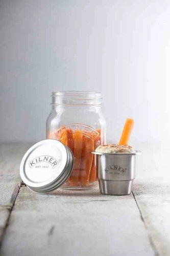 Sklenice s nádobkou 0,5l, Snack on the Go KILNER