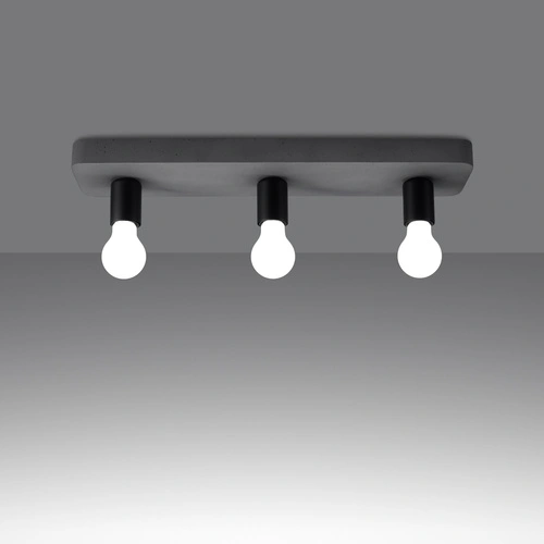 Betonové stropní svítidlo TAVO 3 šedé industriální do obýváku kuchyně jídelny Sollux