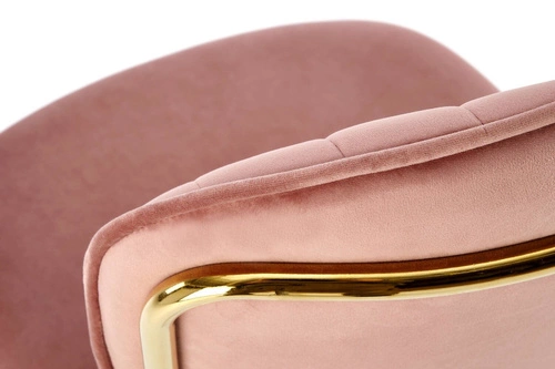 Sametová jídelní židle Rachel růžová na zlatých nohách moderní