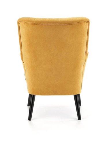 Křeslo ušák Darli žlutý samet do obýváku moderní s područkami Intesi glamour