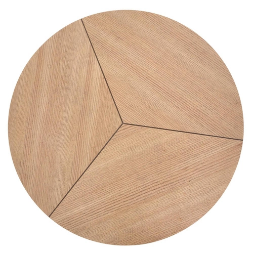 Konferenční stolek Annaba kulatý 80 cm moderní loft dubový s kovovou podstavou do obývacího pokoje