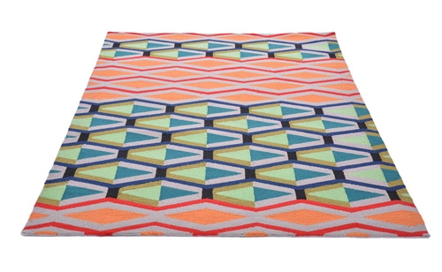 Cruz venkovní koberec moderní geometrický 140x200 multicolor na terasu a balkon snadno čistitelný