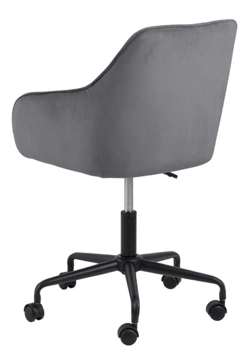 Ergonomická kancelářská židle Brooke Actona světle šedá sametová otočná s područkami k psacímu stolu