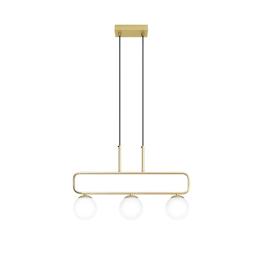 Mosazná závěsná lampa Jove 3x20W G9 s bílým difuzorem