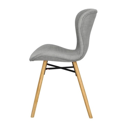 Čalouněná jídelní židle Batilda Actona šedá moderní s dřevěnými nohami
