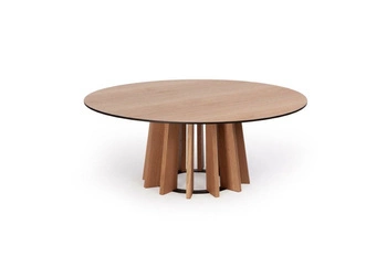Kulatý dubový konferenční stolek TAVLE skandinávský do obýváku 100 cm NORDIFRA