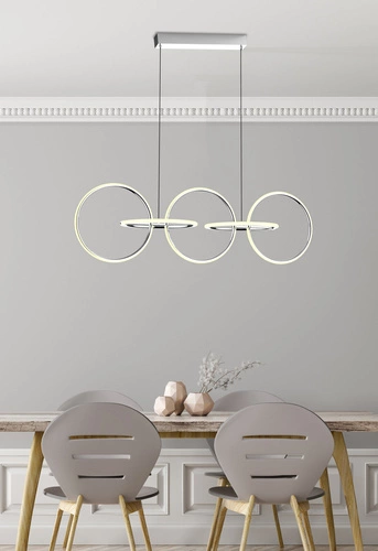 Závěsné LED svítidlo Kos chromované 114 cm nastavitelné nad jídelní stůl do obýváku a kuchyně