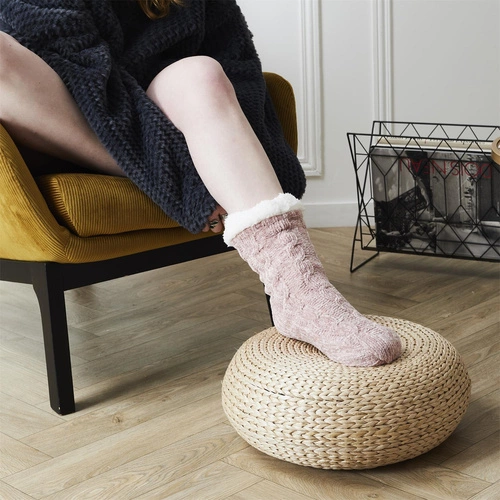 Hřejivé domácí ponožky Chenille Intesi šedé unisex na zimu velikost 36-41