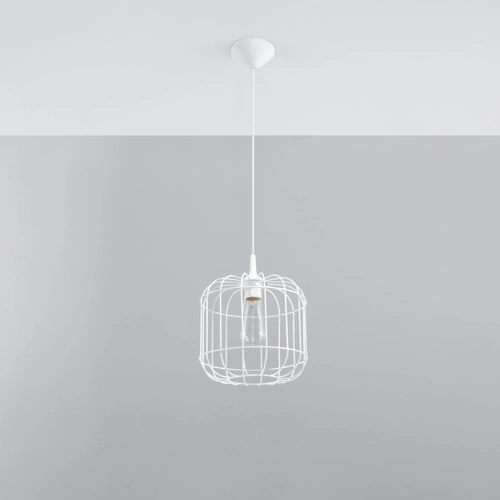 Závěsné svítidlo CELTA bílá moderní kovová jednolůžková do obýváku a kuchyně