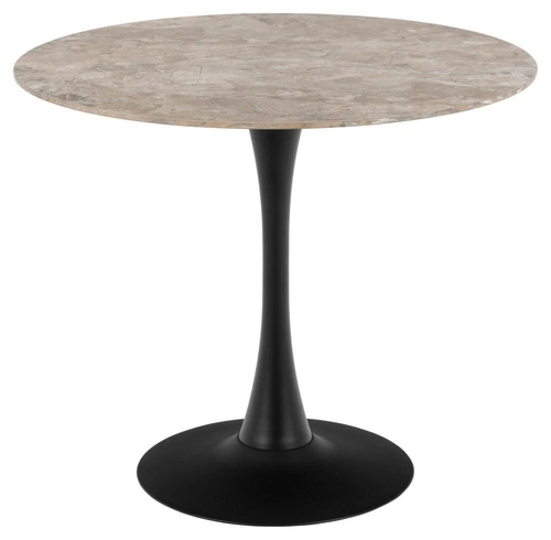 Jídelní kulatý stůl Malta Aberta 90 cm hnědá lesklá keramika na jedné noze industriální Actona