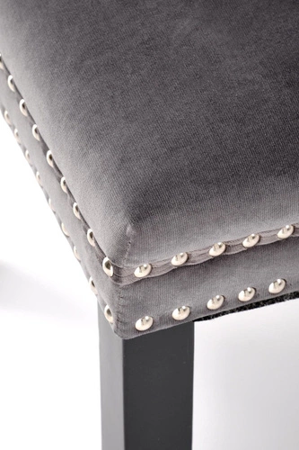 Šedá čalouněná jídelní židle Iridionne z veluru na dřevěných nohách